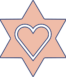jewish star with heart in the center