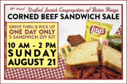 Graphic with details about the 2022 corned beef sandwich sale