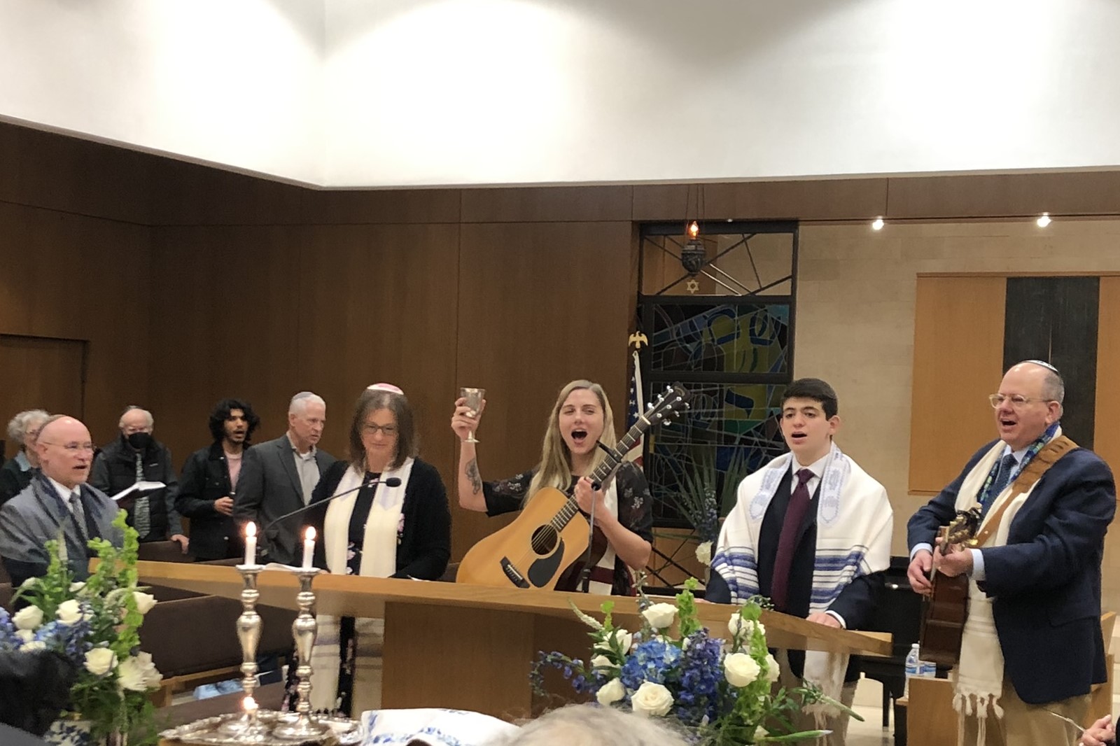 Singing at Rabbi's installation